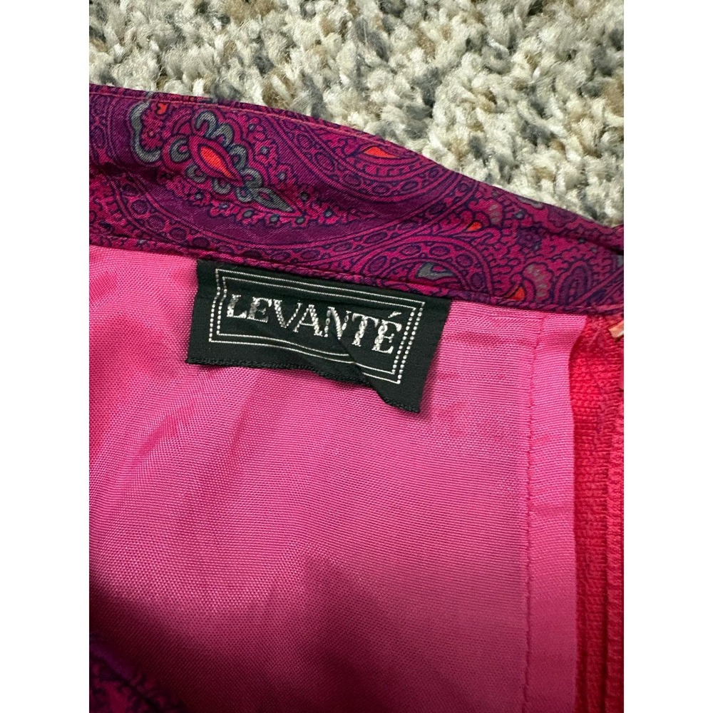 Vintage 90s Levante 100% Silk Paisley Midi Skirt Women's Size 12 - Picture 8 of 8